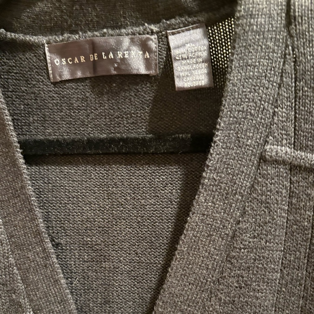 Oscar de la Renta Charcoal Cardigan - Men’s XL - Cotton Blend - Picture 9 of 10